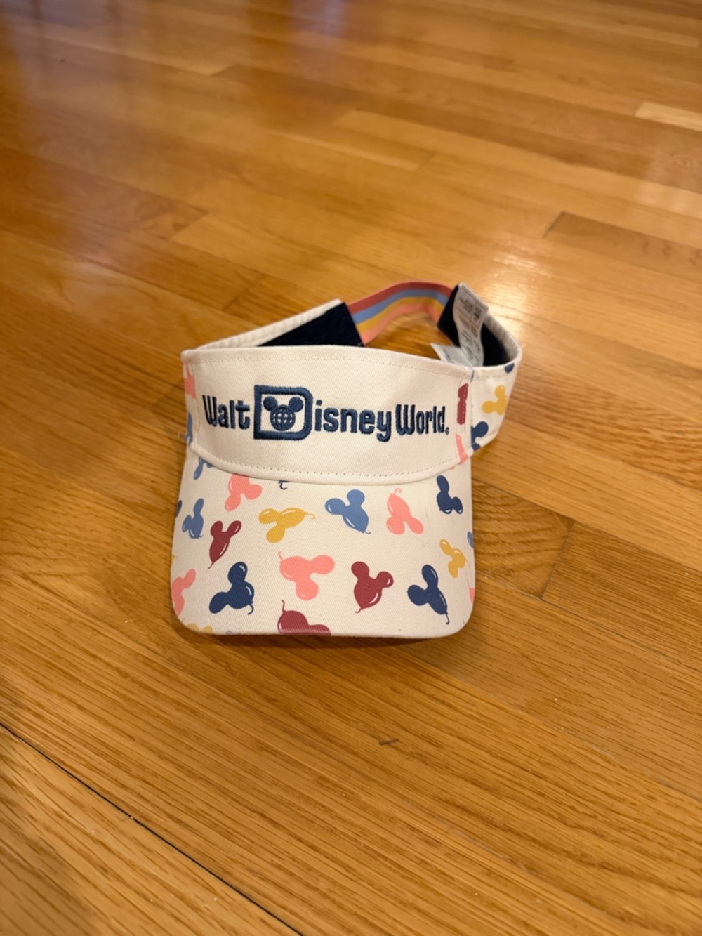 Disney Parks x Junk Food Women’s Visor with Multicolor Mickey Balloons